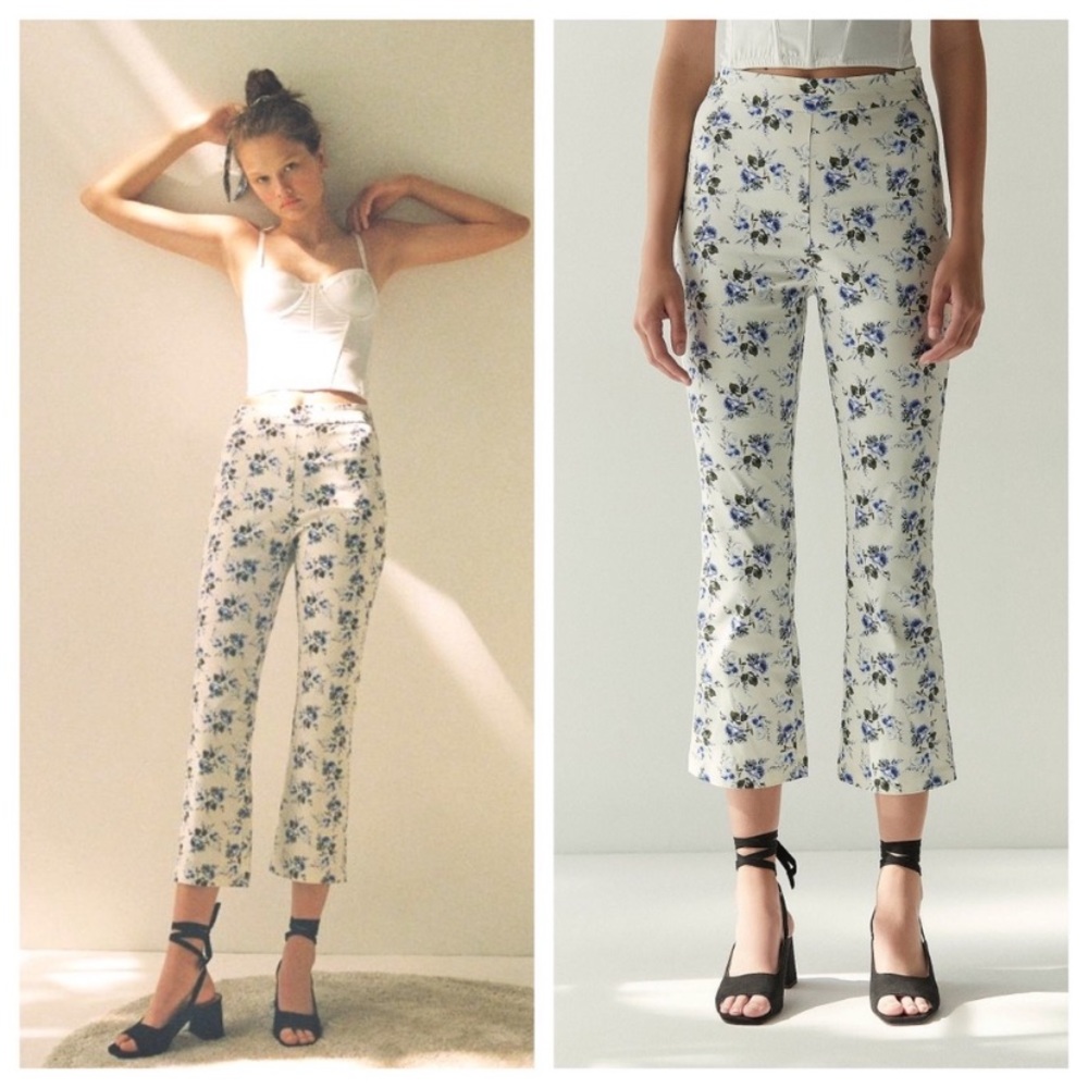 NWT UO White Floral High Waisted Kick Flare Pants